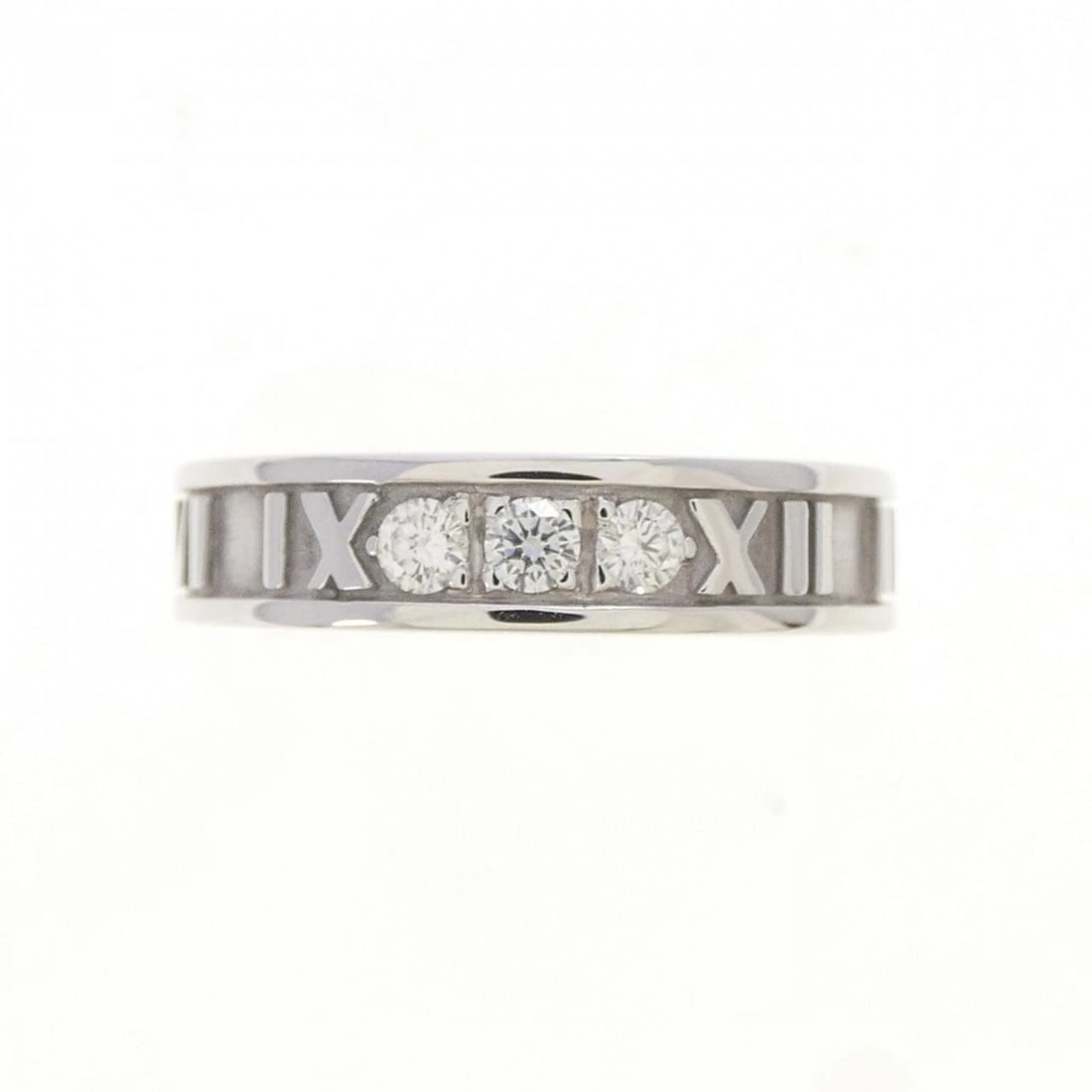 TIFFANY & CO. ATLAS NUMERIC RING: TIFFANY & Co. Atlas Numeric Ring Brand: TIFFANY&Co. Type/Style: TIFFANY & Co. Ring Material: 750 white gold, Main Stone Natural Color: white gold Size: US5 Accessories: None Accessories Notice: When