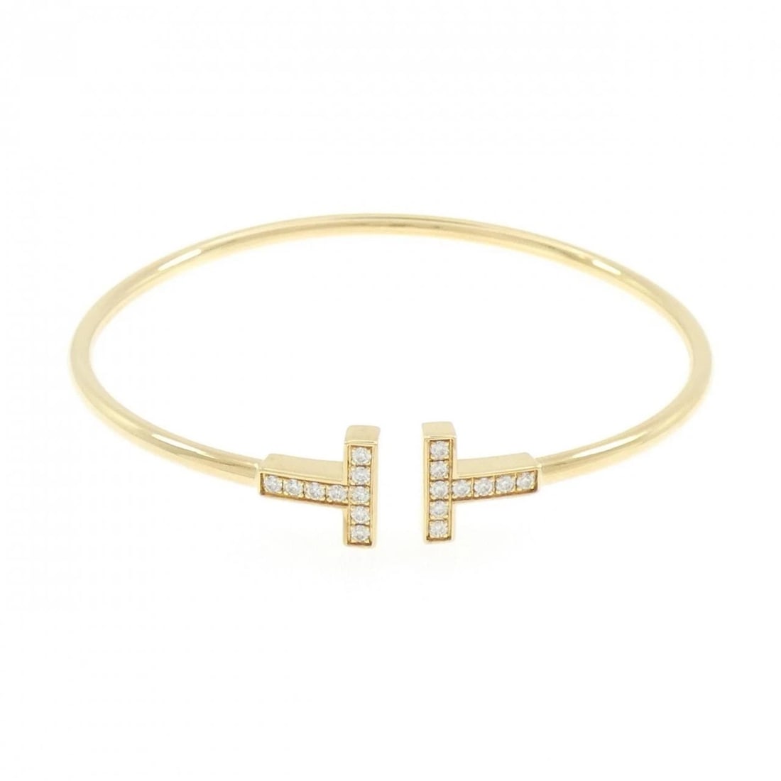 TIFFANY & CO. T-WIRE BANGLE: TIFFANY & Co. T-Wire Bangle Brand: TIFFANY&Co. Type/Style: TIFFANY & Co. Bracelet Material: 750 yellow gold, Main Stone Natural Color: yellow gold Size: 16cm Max width approx: 9.9mm Accessories: None