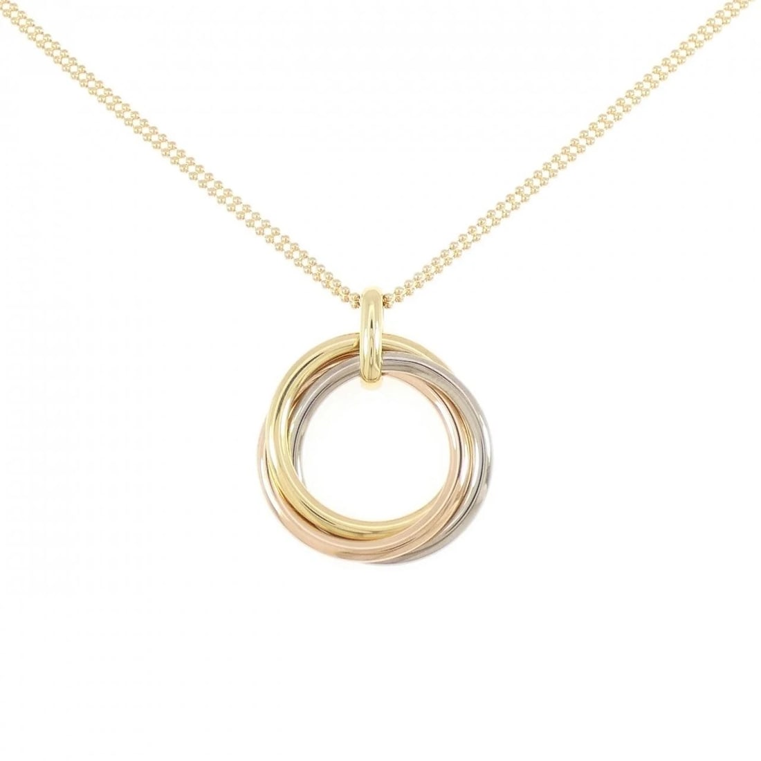 CARTIER TRINITY NECKLACE: Cartier Trinity Necklace Brand: CARTIER Type/Style: Cartier Necklace Material: 750 Yellow Gold/750 White Gold/750 Pink Gold, Color: Yellow Gold White Gold Pink Gold Size: 49?53cm Pendant length