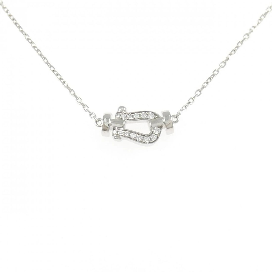FRED FORCE 10 NECKLACE: Fred Force 10 Necklace Brand: FRED Type/Style: Fred Necklace Material: 750 white gold, Main Stone Natural Color: white gold Size: 38?40cm Pendant length approx. x width approx.: 6.9mmx14.6mm Chain