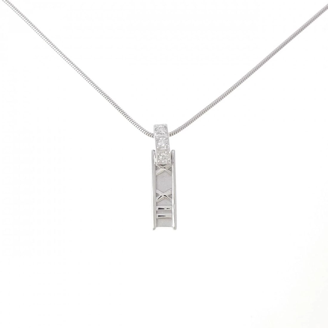 TIFFANY & CO. ATLAS NECKLACE: TIFFANY & Co. Atlas Necklace Brand: TIFFANY&Co. Type/Style: TIFFANY&Co. Necklace Material: 750 white gold, Main Stone Natural Color: white gold Size: 42cm Pendant length approx. x width approx.: