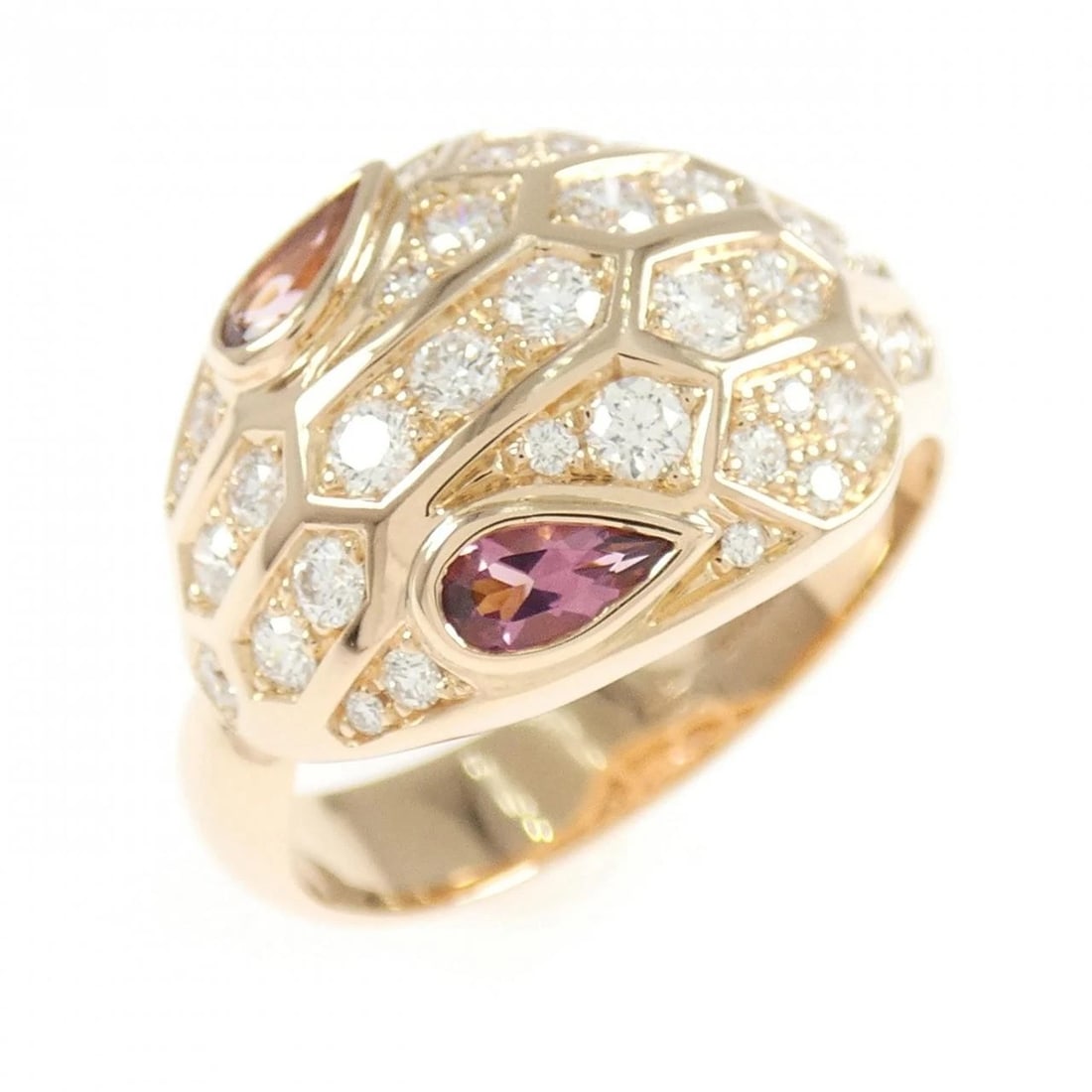 BVLGARI SERPENTI RING: Bvlgari Serpenti Ring Brand: BVLGARI Type/Style: Bulgari Ring Material: 750 Pink Gold, Main Stone Secondary Stone Natural Color: Pink Gold Size: US8 1/4 Accessories: None Accessories Notic