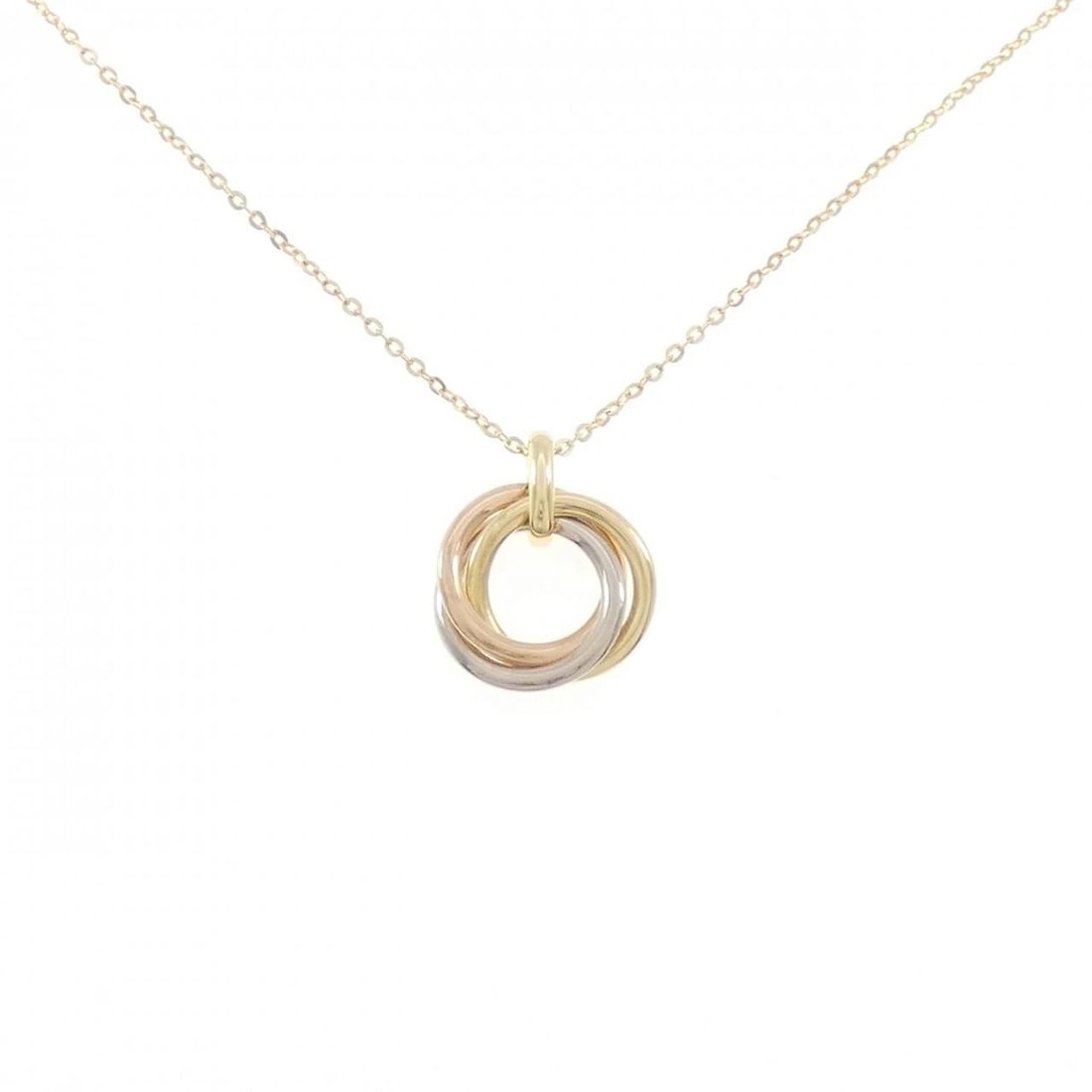 CARTIER TRINITY NECKLACE: Cartier Trinity Necklace Brand: CARTIER Type/Style: Cartier Necklace Material: 750 Yellow Gold/750 White Gold/750 Pink Gold, Color: Yellow Gold White Gold Pink Gold Size: 38?42cm Pendant length approx