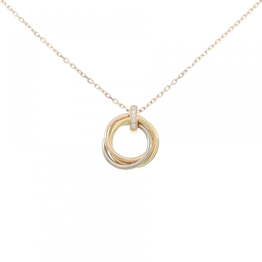 CARTIER TRINITY NECKLACE: Cartier Trinity Necklace Brand: CARTIER Type/Style: Cartier Necklace Material: 750 Yellow Gold/750 White Gold/750 Pink Gold, Main Stone Natural Color: Yellow Gold White Gold Pink Gold Size: 41cm