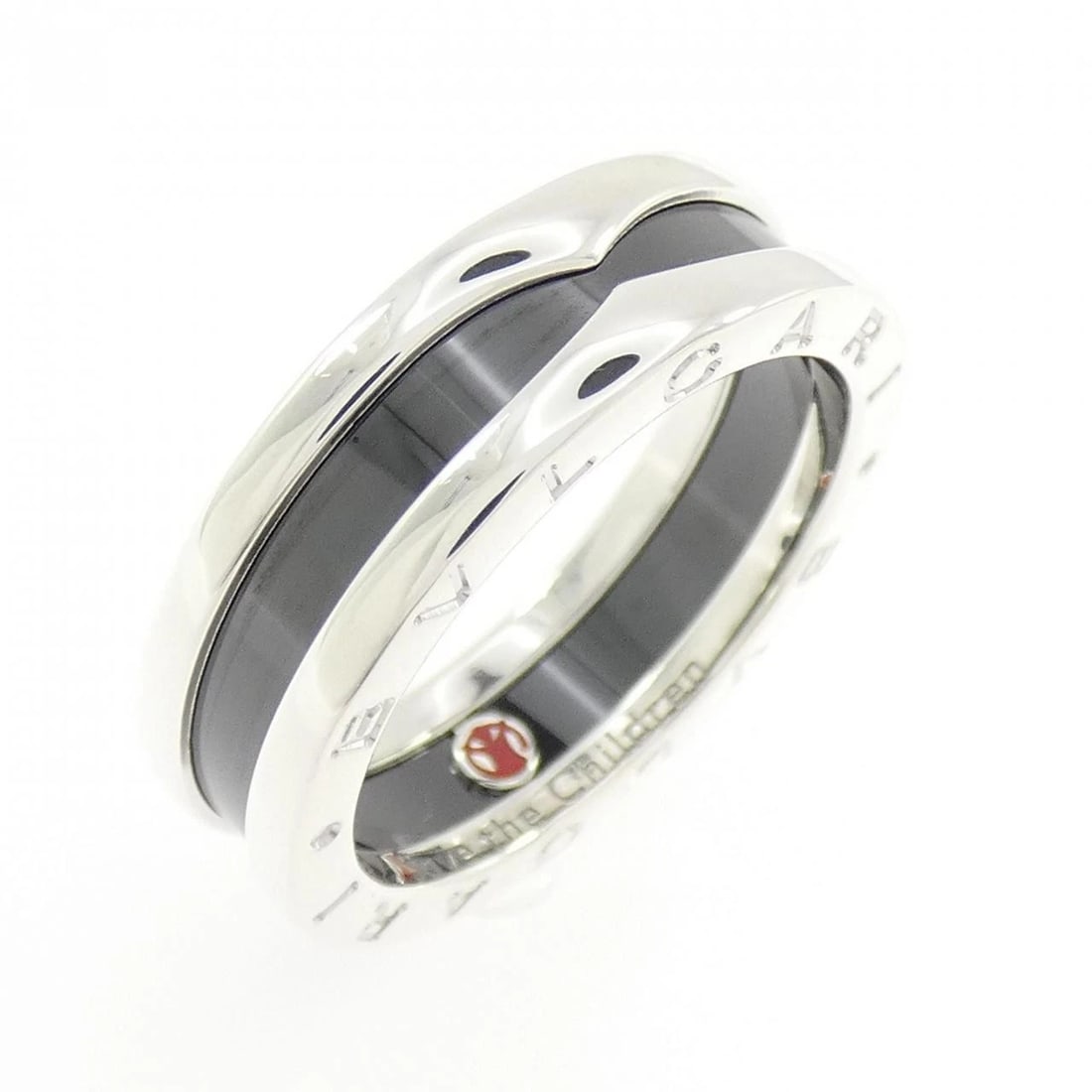BVLGARI SAVE THE CHILDREN RING: Bvlgari Save the Children Ring Brand: BVLGARI Type/Style: Bulgari Ring Material: 925Silver/Ceramic, Color: Silver Size: US8 1/2(58) Accessories: None Accessories Notice: When purchasing pr
