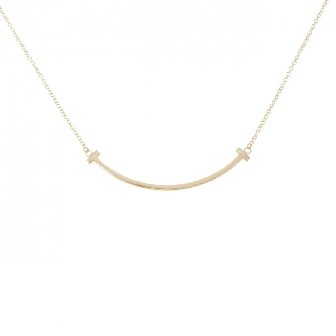 TIFFANY&CO. T SMILE SMALL NECKLACE: TIFFANY&Co. T Smile Small Necklace Brand: TIFFANY&Co. Type/Style: TIFFANY&Co. Necklace Material: 750 yellow gold, Color: yellow gold Size: 40?45cm Pendant length approx. x width approx.: 3.7mmx37.3mm 