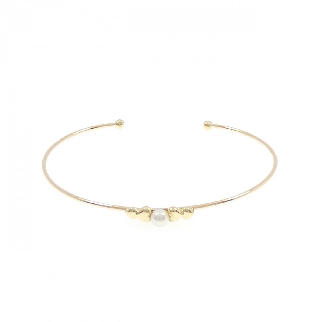 MIKIMOTO AKOYA PEARL BANGLE: Mikimoto Akoya Pearl Bangle Brand: MIKIMOTO Type/Style: Mikimoto Bracelet Material: K18 yellow gold, Color: yellow gold Size: 17.5cm Max width approx: 4.1mm Accessories: None Accessories Notice: When