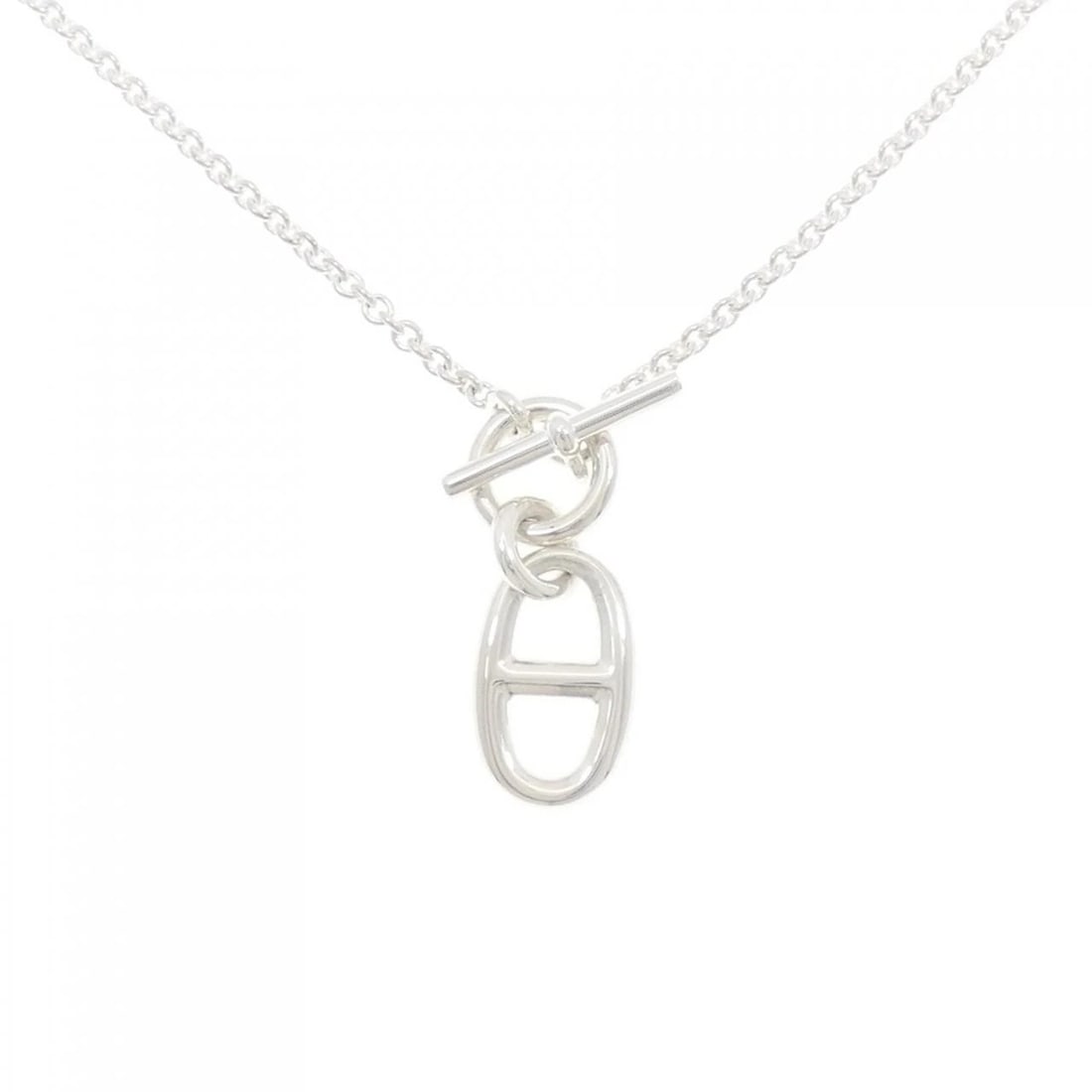 HERMES CHAINE D'ANCRE NECKLACE: Hermes Chaine d'Ancre Necklace Brand: HERMES Type/Style: Hermes Necklace Material: 925Silver, Color: Silver Size: 41cm Pendant length approx. x width approx.: 30.3mmx11.3mm Chain maximum width approx.