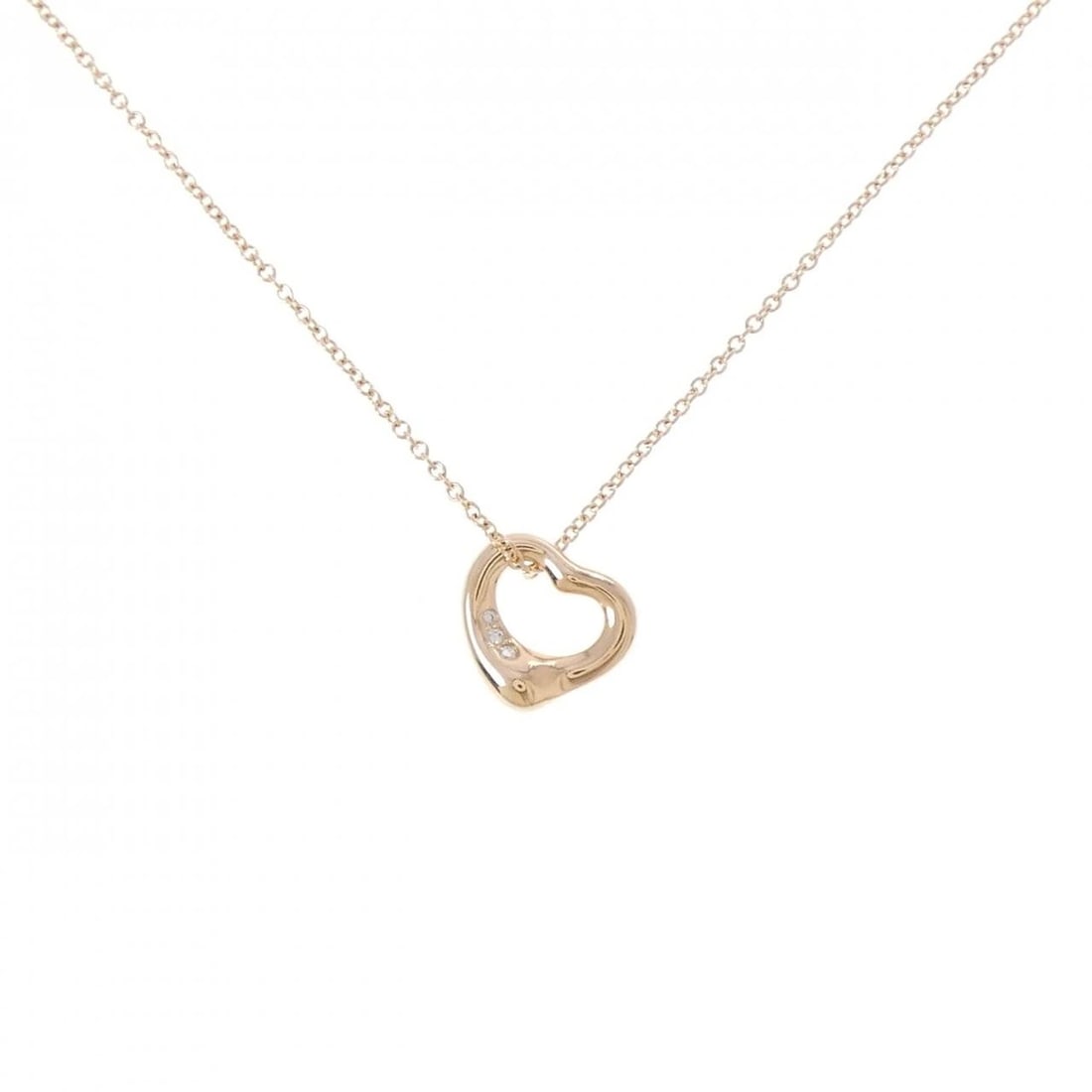 TIFFANY&CO. OPEN HEART NECKLACE: TIFFANY&Co. Open Heart Necklace Brand: TIFFANY&Co. Type/Style: TIFFANY&Co. Necklace Material: 750 Pink Gold, Main Stone Natural Color: Pink Gold Size: 40cm Pendant length approx. x width approx.: