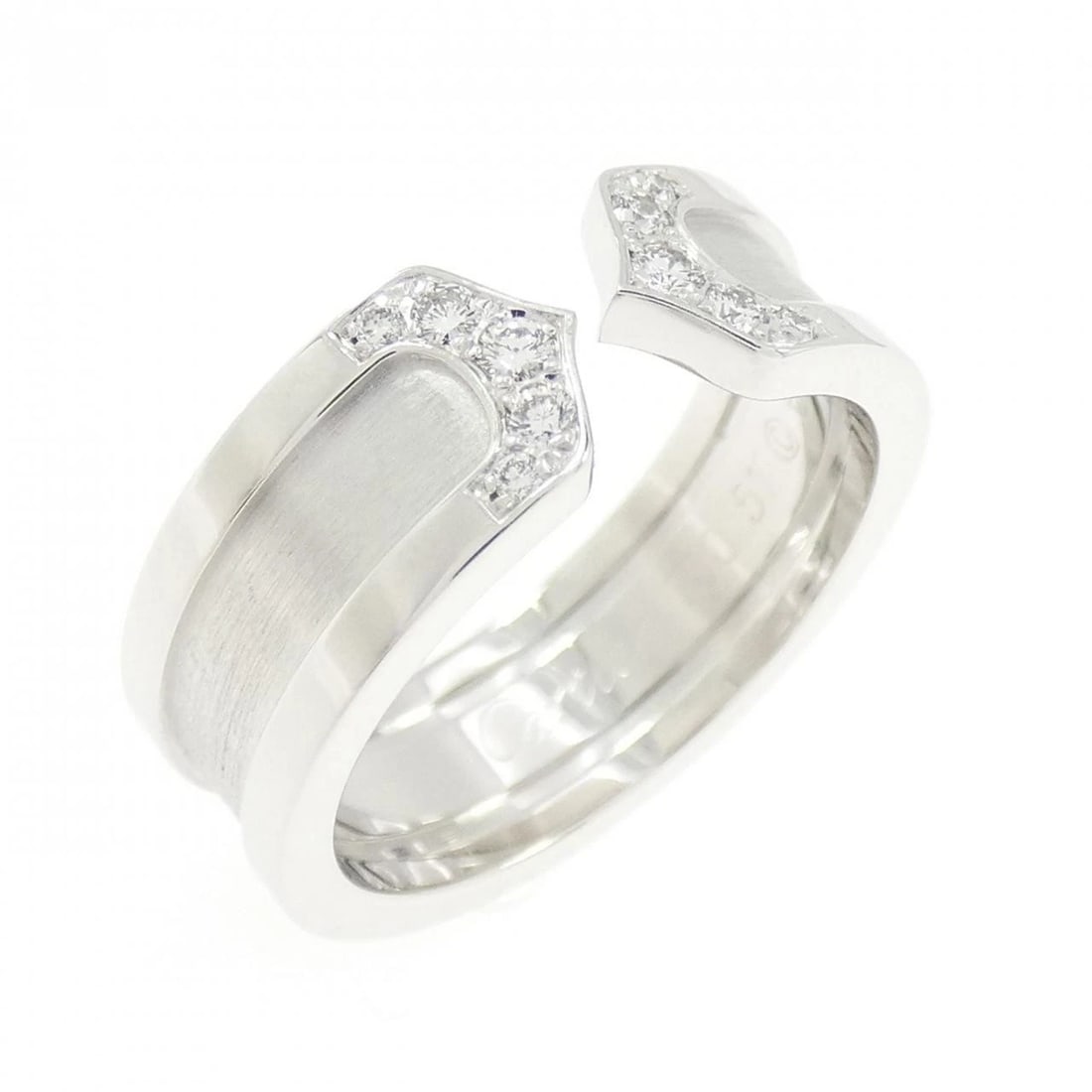 CARTIER C2 SMALL RING: Cartier C2 Small Ring Brand: CARTIER Type/Style: Cartier Ring Material: 750 white gold, Main Stone Natural Color: White Gold Size: US5 3/4(51) Accessories: None Accessories Notice: When purchasing