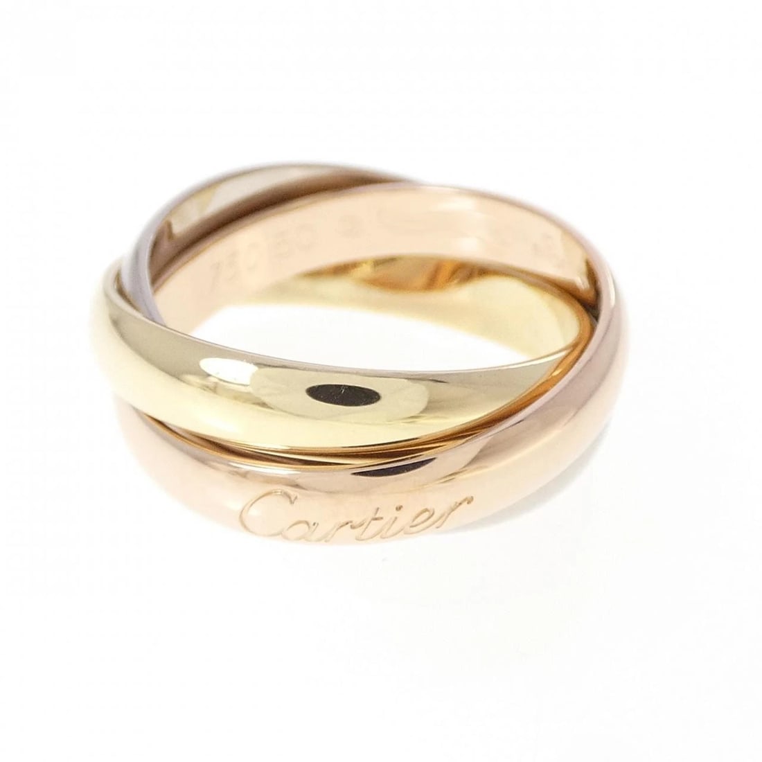 CARTIER TRINITY RING: Cartier Trinity ring Brand: CARTIER Type/Style: Cartier Ring Material: 750 Yellow Gold/750 White Gold/750 Pink Gold, Color: Yellow Gold White Gold Pink Gold Size: US5 1/4(50) Accessories: None