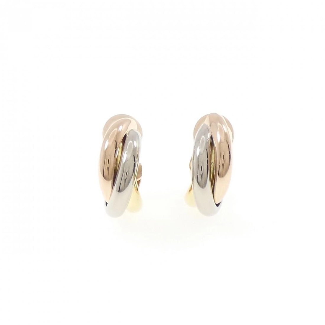 CARTIER TRINITY EARRING: Cartier Trinity Earring Brand: CARTIER Type/Style: Cartier Pierce/Earring Material: 750 Yellow Gold/750 White Gold/750 Pink Gold, Color: Yellow Gold White Gold Pink Gold Size: Approximate dimensions