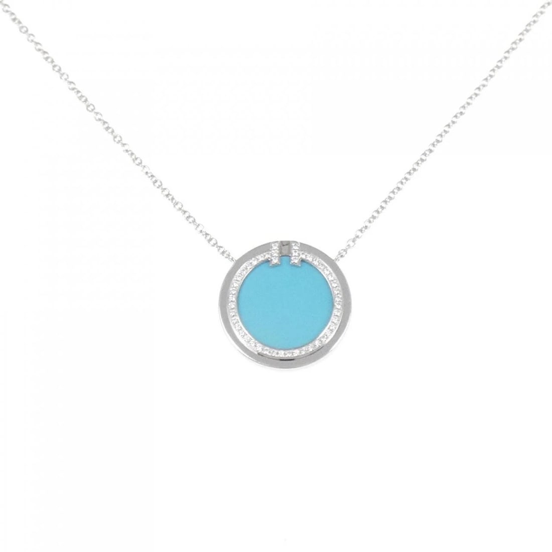TIFFANY&CO. T CIRCLE NECKLACE: TIFFANY&Co. T Circle Necklace Brand: TIFFANY&Co. Type/Style: TIFFANY&Co. Necklace Material: 750 white gold, Color: white gold Size: 40?46cm Diameteraround: 15.8mm Chain maximum width approx.: 0.7mm
