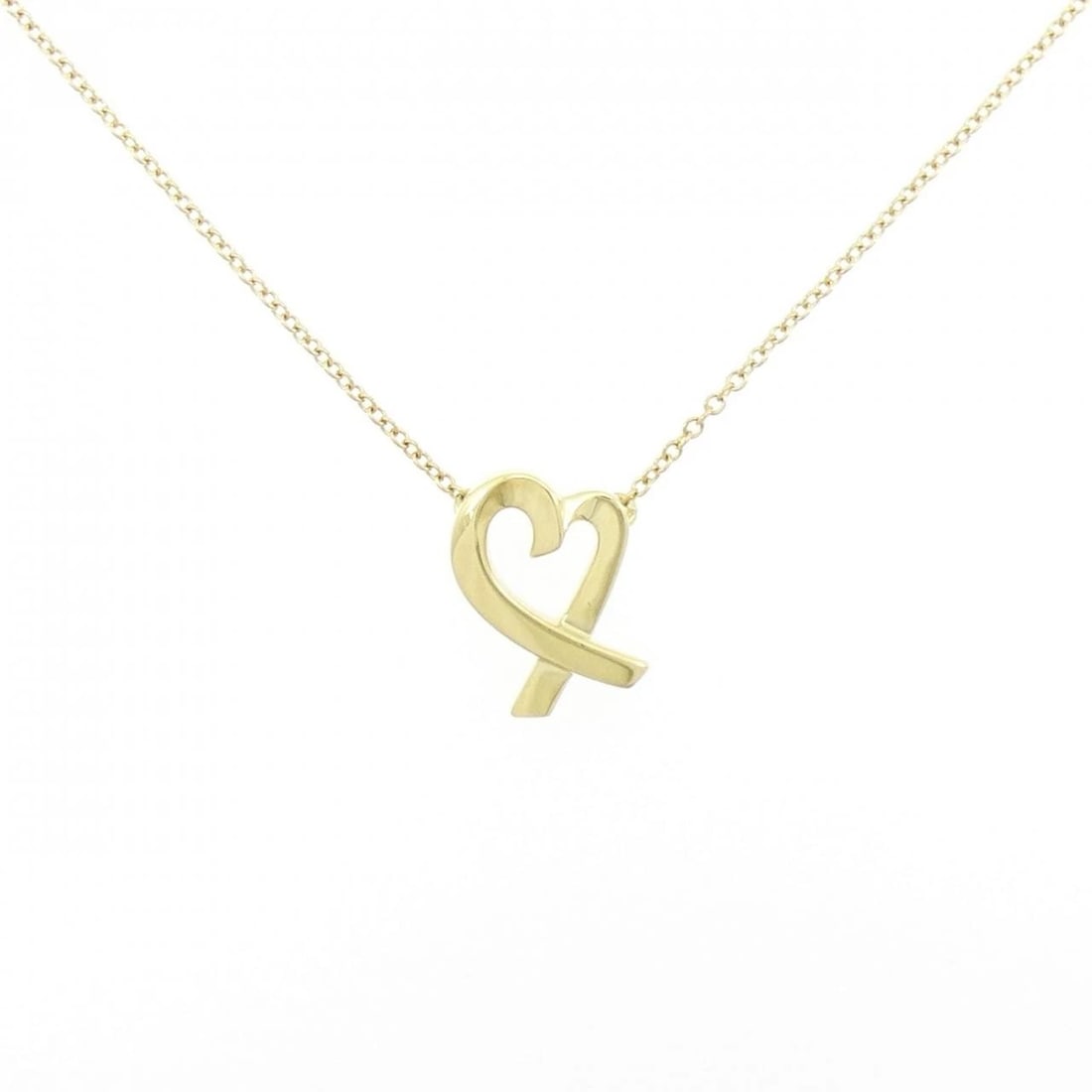 TIFFANY&CO. LOVING HEART NECKLACE: TIFFANY&Co. Loving Heart Necklace Brand: TIFFANY&Co. Type/Style: TIFFANY&Co. Necklace Material: 750 yellow gold, Color: yellow gold Size: 42cm Pendant length approx. x width approx.: 13.6mmx9.7mm