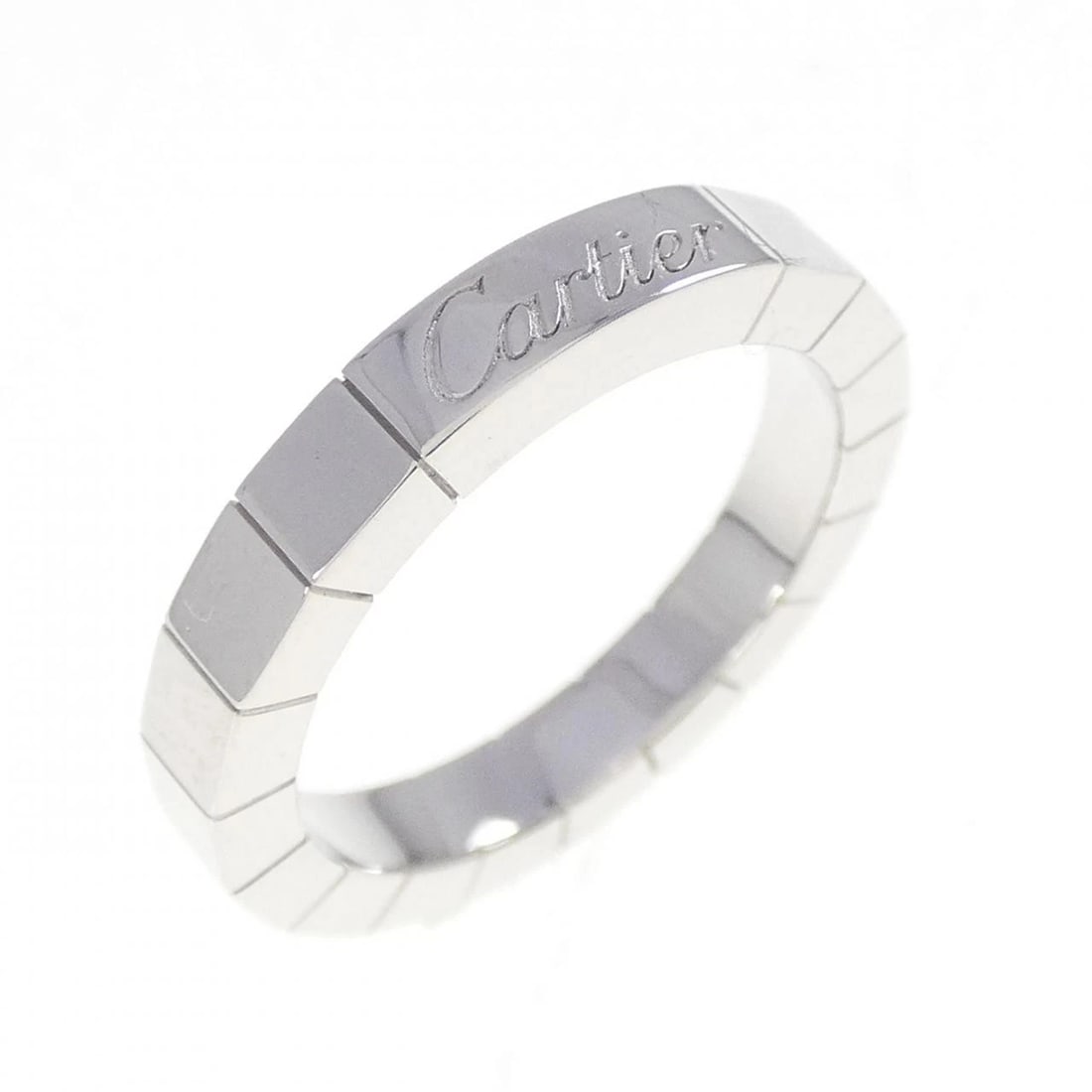 CARTIER LANIER RING: Cartier Lanier Ring Brand: CARTIER Type/Style: Cartier ring Material: 750 white gold, Color: white gold Size: US4.75(48) Accessories: None Accessories Notice: When purchasing pre-owned goo