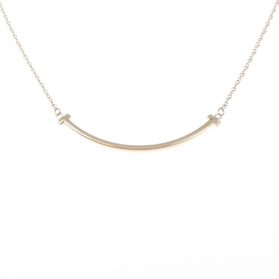 TIFFANY&CO. T SMILE SMALL NECKLACE: TIFFANY&Co. T Smile Small Necklace Brand: TIFFANY&Co. Type/Style: TIFFANY&Co. Necklace Material: 750 Pink Gold, Color: Pink Gold Size: 40?46cm Pendant length approx. x width approx.: 3.7mmx37.0mm