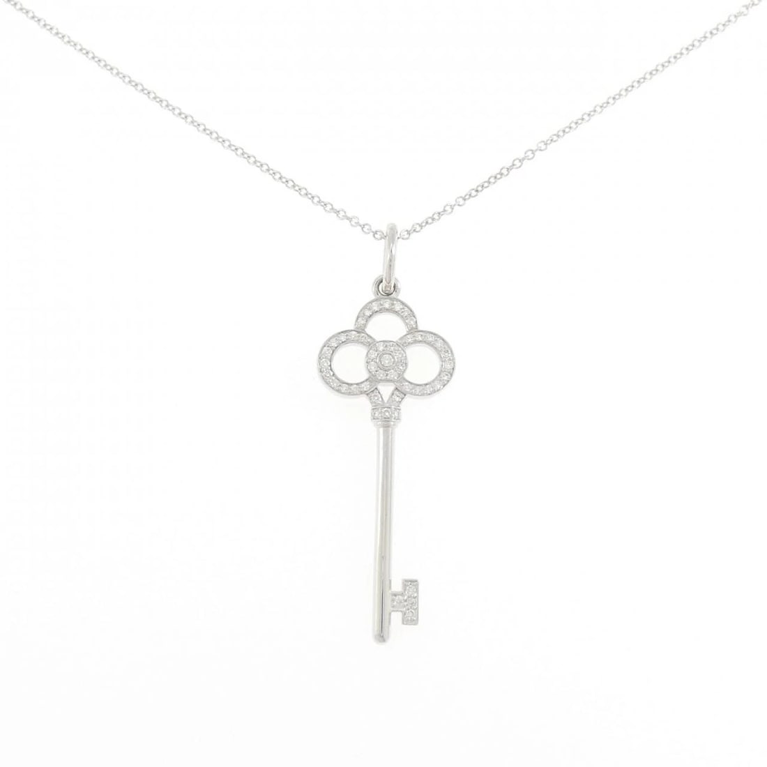 TIFFANY&CO. CROWN KEY MINI NECKLACE: TIFFANY&Co. Crown Key Mini Necklace Brand: TIFFANY&Co. Type/Style: TIFFANY&Co. Necklace Material: 750 white gold, Main Stone Natural Color: white gold Size: 51cm Pendant length approx. x width