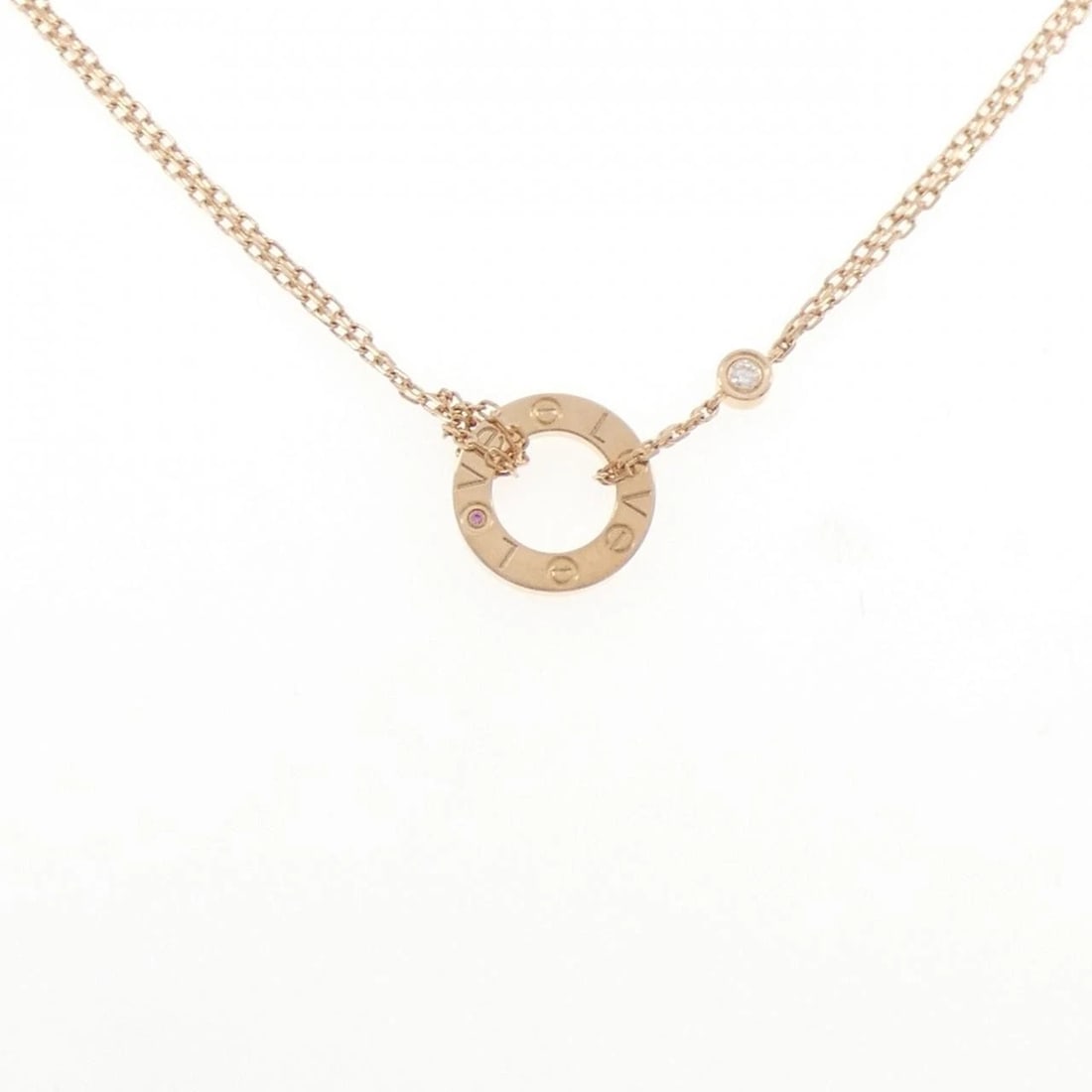CARTIER LOVE NECKLACE: Cartier Love Necklace Brand: CARTIER Type/Style: Cartier Necklace Material: 750 Pink Gold, Main Stone Sapphire Color: Pink Gold Size: 38?41cm Diameteraround: 13.0mm Chain maximum width approx.: 1.3mm