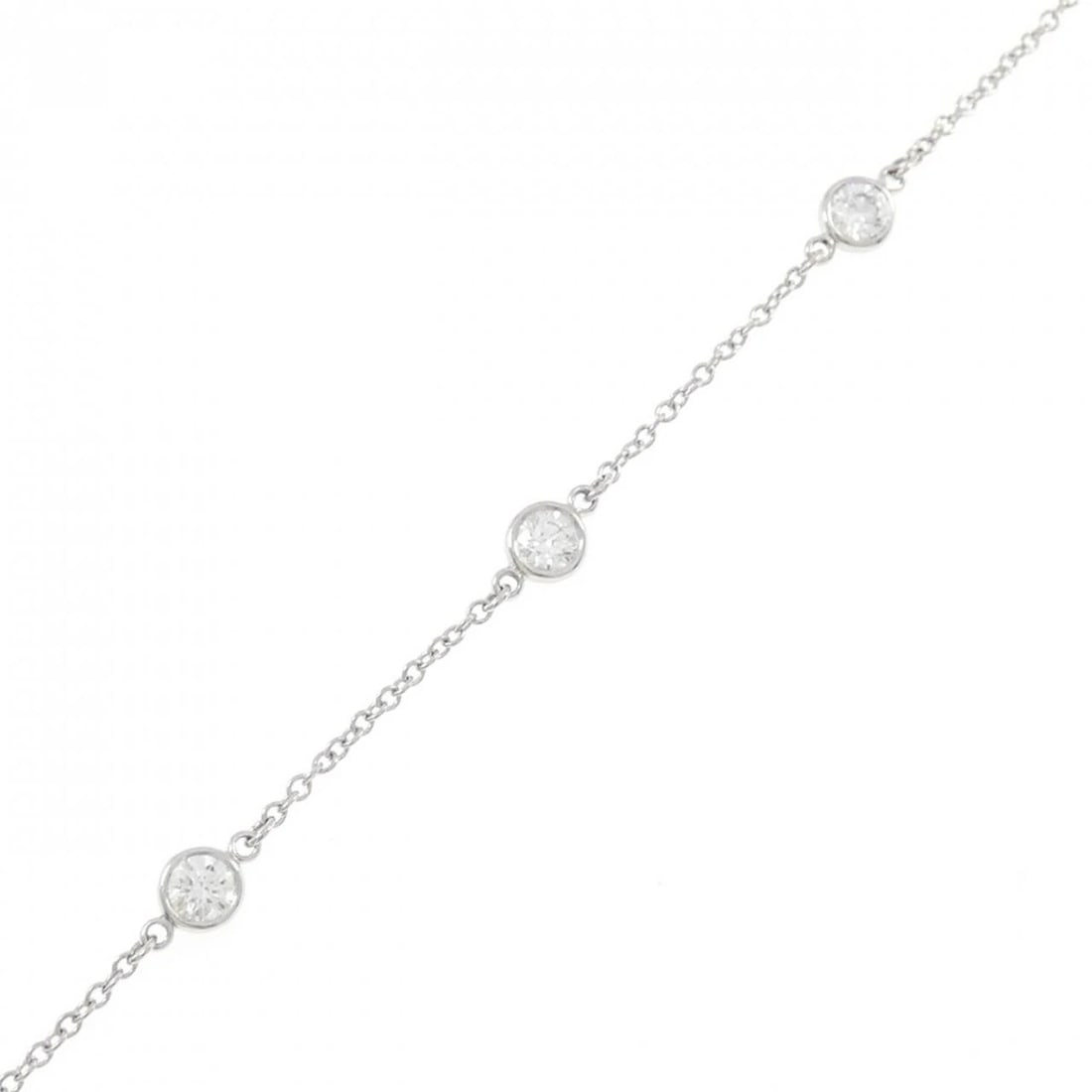 TIFFANY & CO. BY THE YARD 5P BRACELET: TIFFANY & Co. By the Yard 5P Bracelet Brand: TIFFANY&Co. Type/Style: TIFFANY & Co. Bracelet Material: Platinum950, Main Stone Natural Color: Platinum Size: 16cm Diameteraround: 3.8mm Accessories: