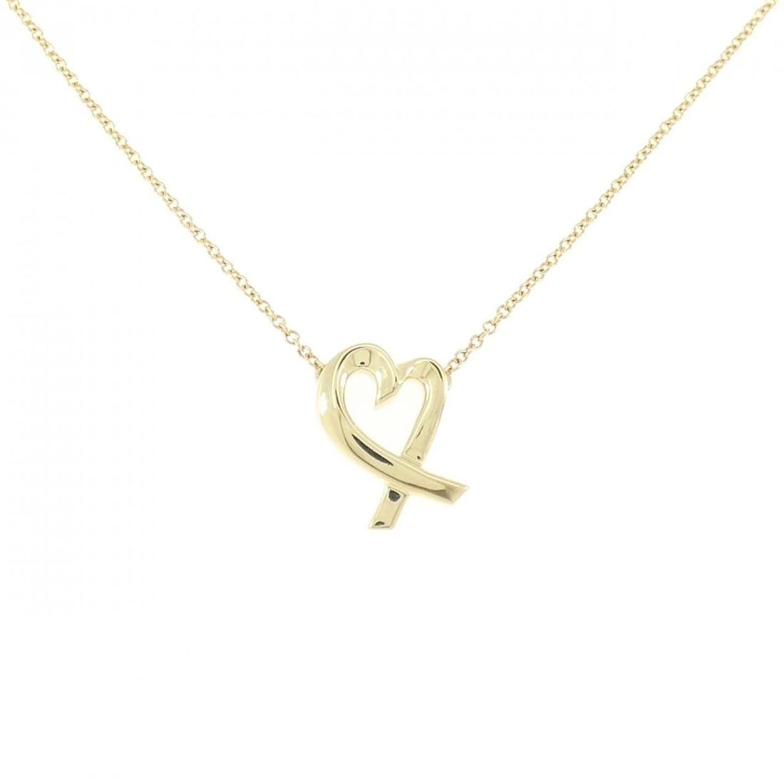 TIFFANY&CO. LOVING HEART NECKLACE: TIFFANY&Co. Loving Heart Necklace Brand: TIFFANY&Co. Type/Style: TIFFANY&Co. Necklace Material: 750 yellow gold, Color: yellow gold Size: 42cm Pendant length approx. x width approx.: 13.4mmx9.5mm