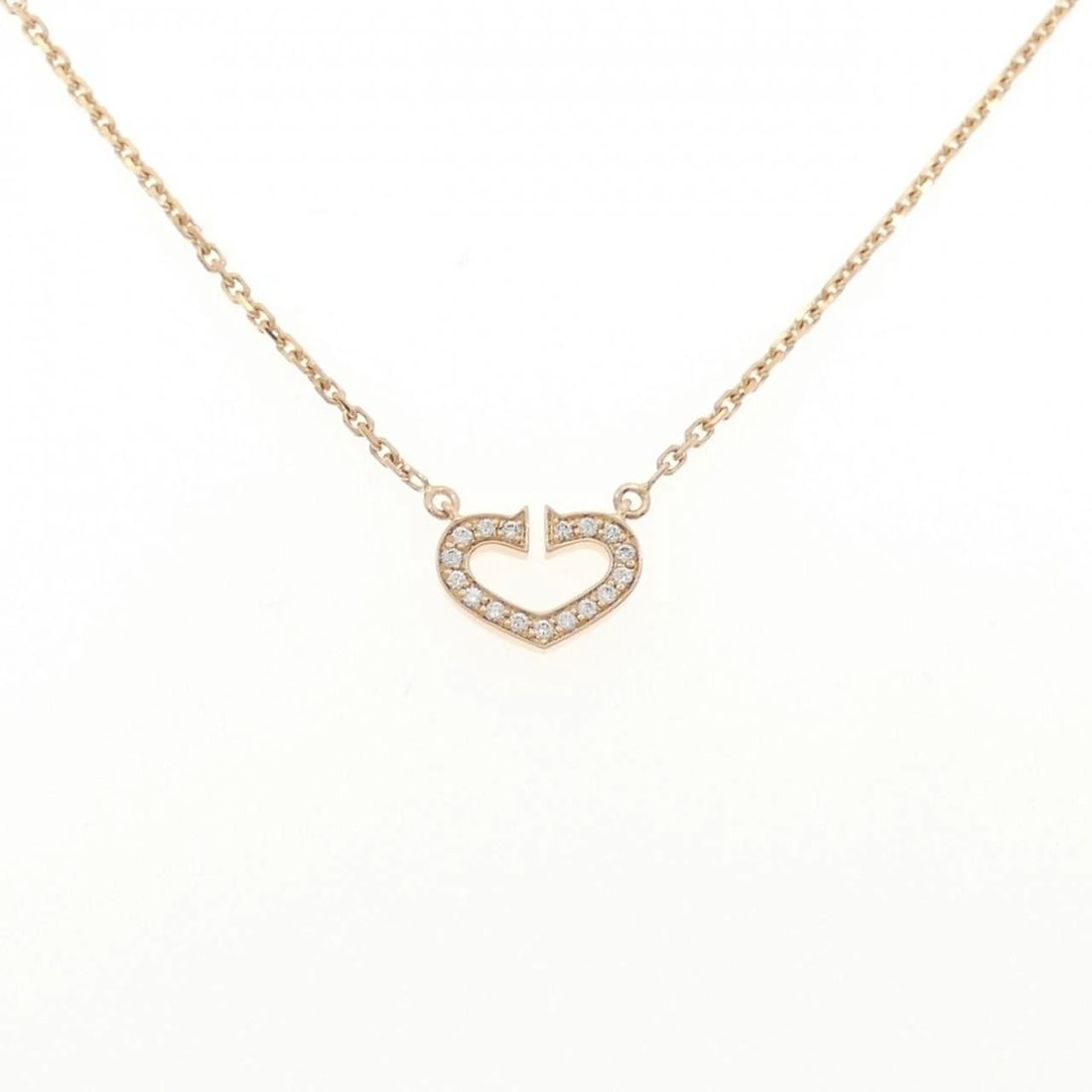 CARTIER C HEART NECKLACE: Cartier C Heart Necklace Brand: CARTIER Type/Style: Cartier Necklace Material: 750 Pink Gold, Main Stone Natural Color: Pink Gold Size: 39cm Pendant length approx. x width approx.: 8.8mmx12.1mm Chain