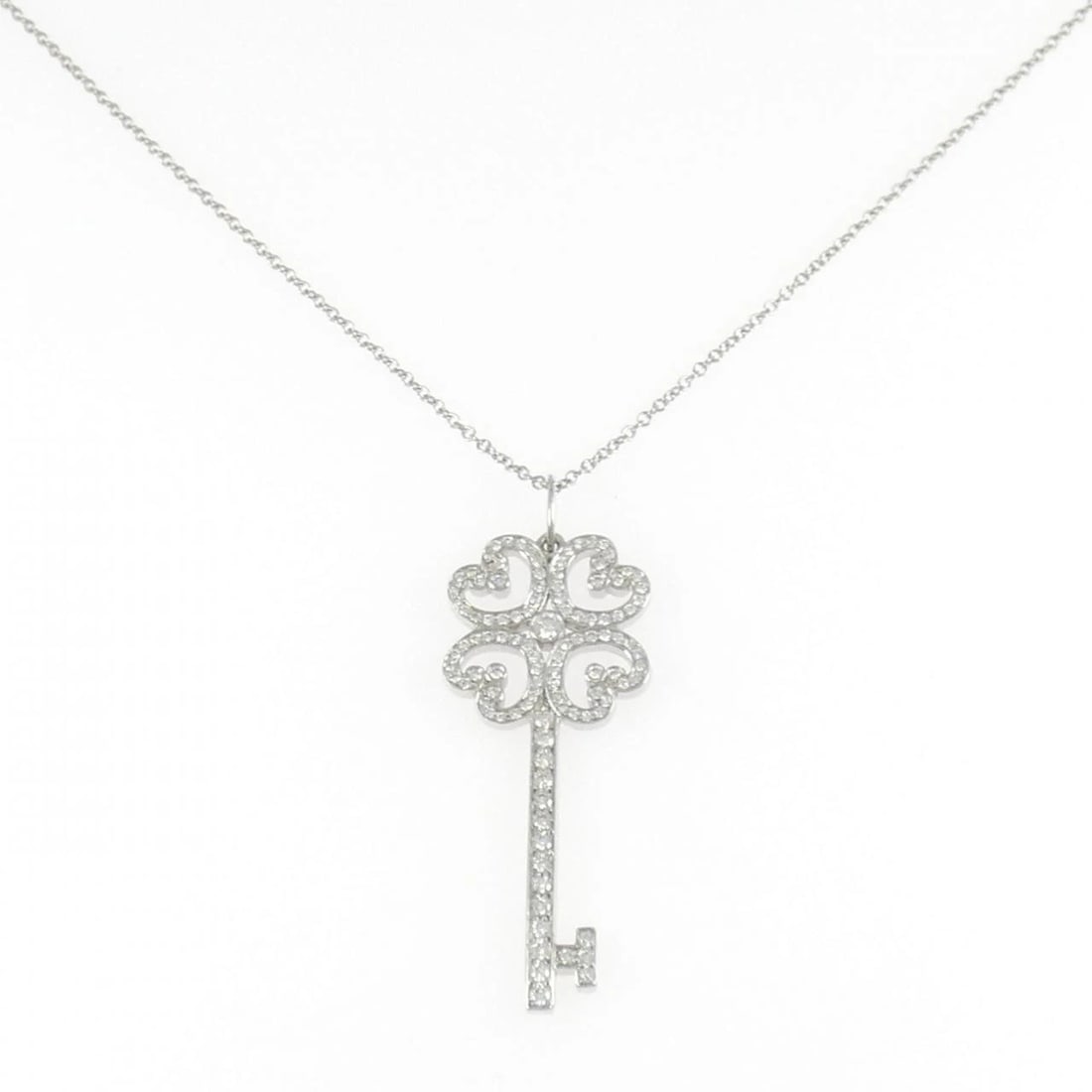TIFFANY&CO. QUATTRA HEART KEY NECKLACE: TIFFANY&Co. Quattra Heart Key Necklace Brand: TIFFANY&Co. Type/Style: TIFFANY&Co. Necklace Material: Platinum950, Main Stone Natural Color: Platinum Size: 41cm Pendant length approx. x width approx.: 