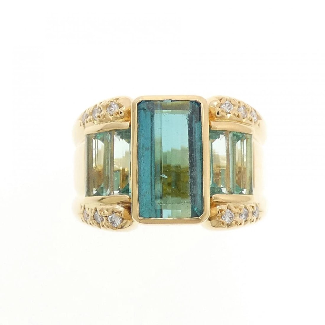 TASAKI COLORED STONE RING: Tasaki colored stone ring Brand: TASAKI Type/Style: Tasaki Ring Material: K18 yellow gold, Main Stone Secondary Stone Natural Color: yellow gold Size: US5 3/4 Accessories: None Accessories Notice: