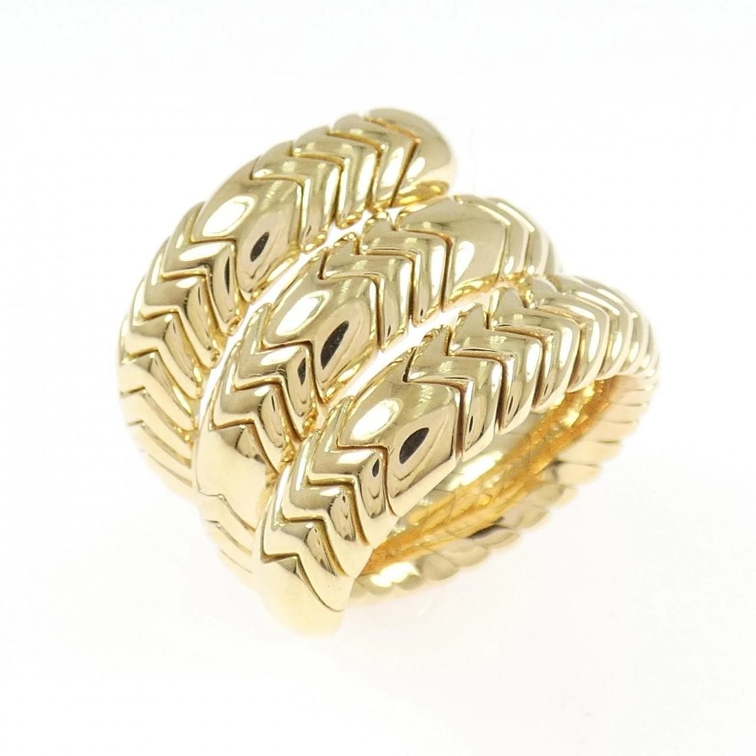 BULGARI SPIGA RING: Bulgari Spiga Ring Brand: BVLGARI Type/Style: Bulgari Ring Material: 750 yellow gold, Color: yellow gold Size: US5 1/4 Accessories: None Accessories Notice: When purchasing pre-owned goods, please