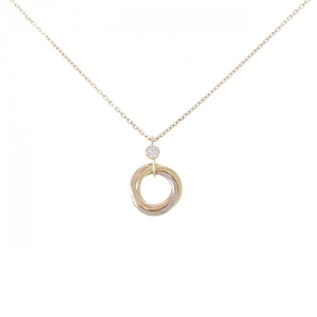 CARTIER TRINITY NECKLACE: Cartier Trinity Necklace Brand: CARTIER Type/Style: Cartier Necklace Material: 750 Yellow Gold/750 White Gold/750 Pink Gold, Main Stone Natural Color: Yellow Gold White Gold Pink Gold Size: 38?40cm