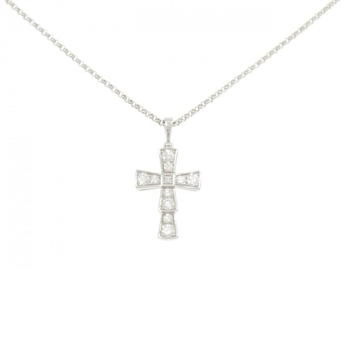 BVLGARI CROSS SMALL NECKLACE: Bvlgari Cross Small Necklace Brand: BVLGARI Type/Style: Bulgari Necklace Material: 750 white gold, Main Stone Natural Color: white gold Size: 42-52cm Pendant length approx. x width approx.: