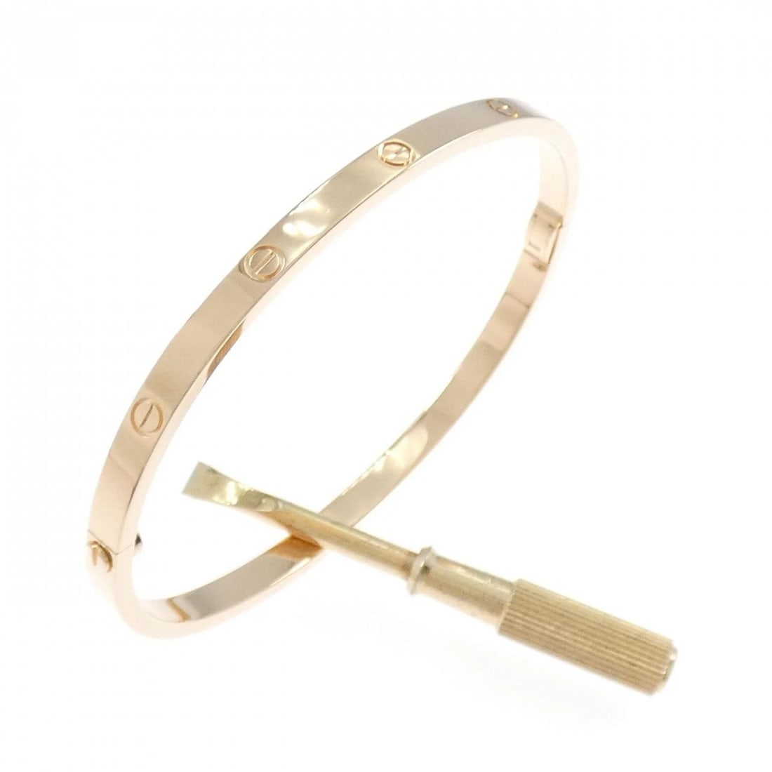 CARTIER LOVE BRACELET SMALL: Cartier Love Bracelet Small Brand: CARTIER Type/Style: Cartier Bracelets Material: 750 Pink Gold, Color: Pink Gold Size: 16.5cm Max width approx: 3.6mm Accessories: None Accessories Notice: When
