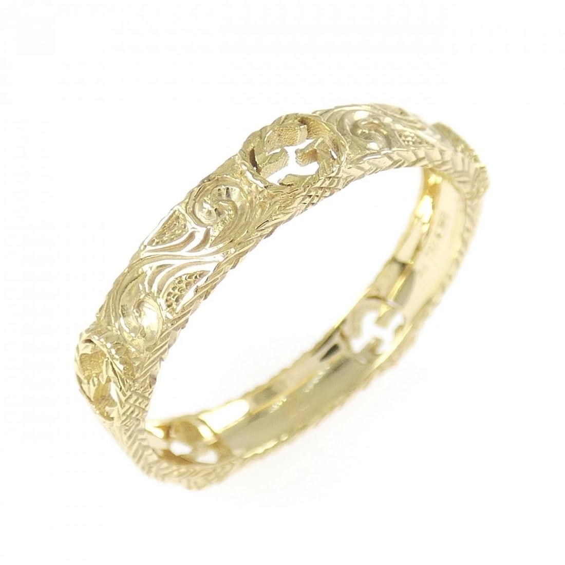 GUCCI INTERLOCKING G RING: Gucci Interlocking G Ring Brand: GUCCI Type/Style: Gucci Ring Material: 750 yellow gold, Color: yellow gold Size: US10(22) Accessories: None Accessories Notice: When purchasing pre-owned goods,