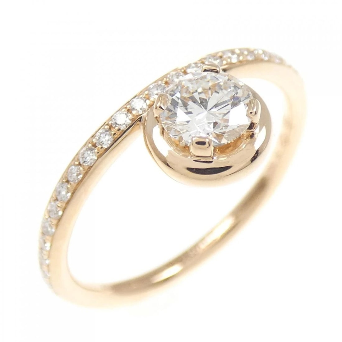 HERMES 750 PINK GOLD RING: Hermes 750 Pink Gold Ring Brand: HERMES Type/Style: Hermes Ring Material: 750 Pink Gold, Main Stone Natural Color: Pink Gold Size: US6 1/4(52) Accessories: None Accessories Notice: When purchasing