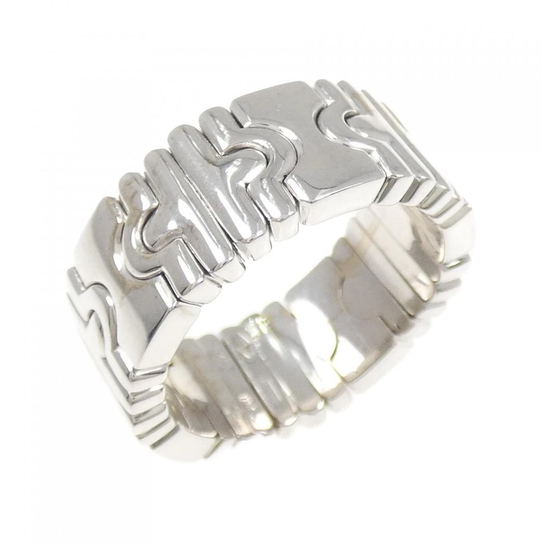 BVLGARI PARENTHESIS RING: Bvlgari Parenthesis Ring Brand: BVLGARI Type/Style: Bulgari Ring Material: 750 white gold, Color: white gold Size: US7 Accessories: None Accessories Notice: When purchasing pre-owned goods, please