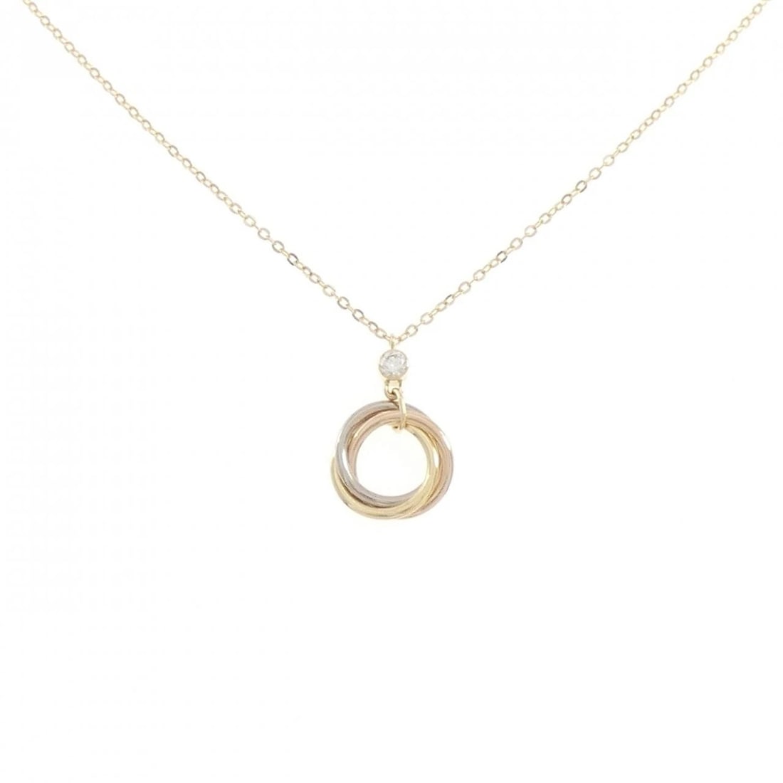 CARTIER TRINITY NECKLACE: Cartier Trinity Necklace Brand: CARTIER Type/Style: Cartier Necklace Material: 750 Yellow Gold/750 White Gold/750 Pink Gold, Main Stone Natural Color: Yellow Gold White Gold Pink Gold Size: 36?39cm Pe