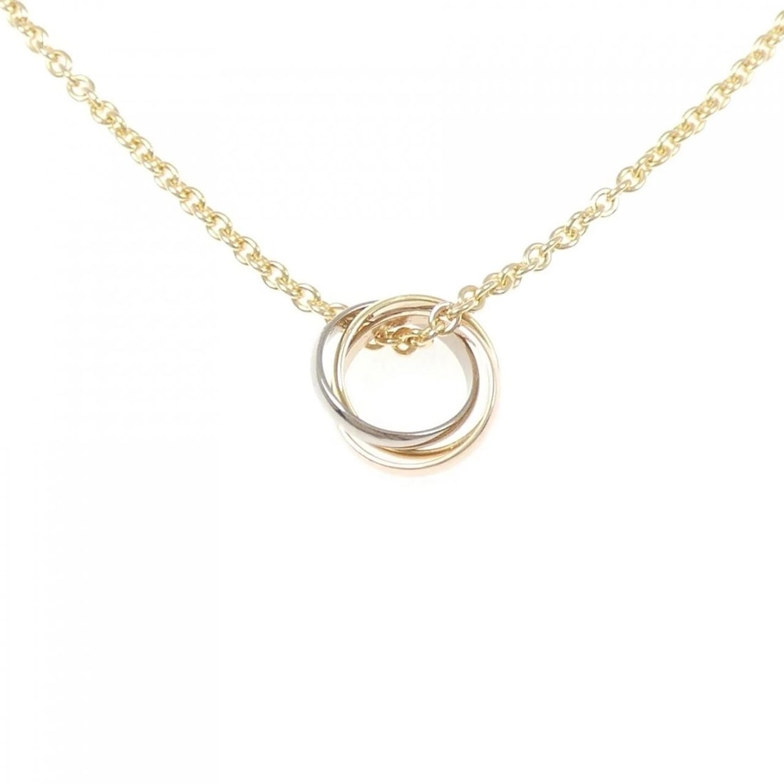 CARTIER TRINITY NECKLACE: Cartier Trinity Necklace Brand: CARTIER Type/Style: Cartier Necklace Material: 750 Yellow Gold/750 White Gold/750 Pink Gold, Color: Yellow Gold White Gold Pink Gold Size: 42cm Pendant length approx.
