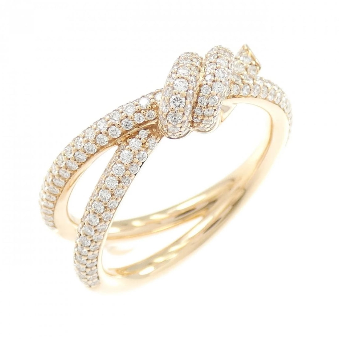 TIFFANY&CO. KNOT DOUBLE ROW RING: TIFFANY&Co. Knot Double Row Ring Brand: TIFFANY&Co. Type/Style: TIFFANY & Co. Ring Material: 750 Pink Gold, Color: Pink Gold Size: US9 1/4 Accessories: None Accessories Notice: When purcha