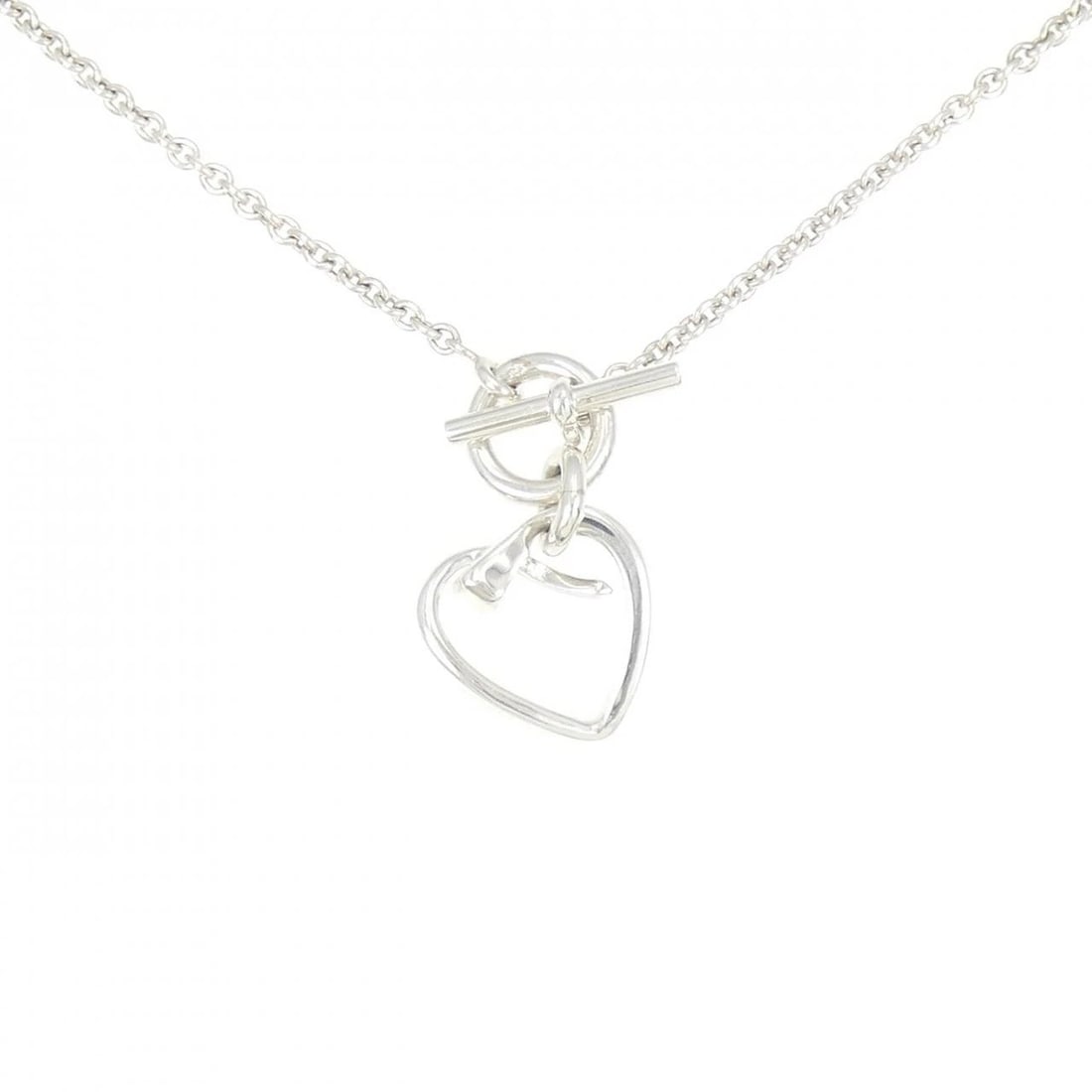 HERMES 925 HEART NECKLACE: Hermes 925 Heart Necklace Brand: HERMES Type/Style: Hermes Necklace Material: 925Silver, Color: Silver Size: 40cm Pendant length approx. x width approx.: 28.0mmx16.6mm Chain maximum width approx.: 2.3