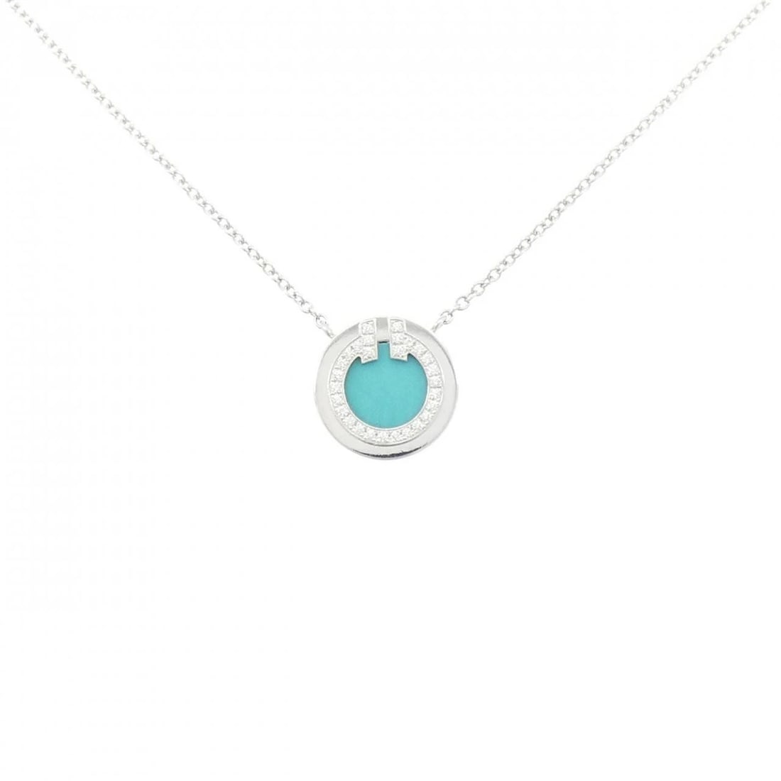 TIFFANY&CO. T CIRCLE NECKLACE: TIFFANY&Co. T Circle Necklace Brand: TIFFANY&Co. Type/Style: TIFFANY&Co. Necklace Material: 750 white gold, Color: white gold Size: 41?46cm Diameteraround: 10.8mm Chain maximum width approx.: 1.0mm