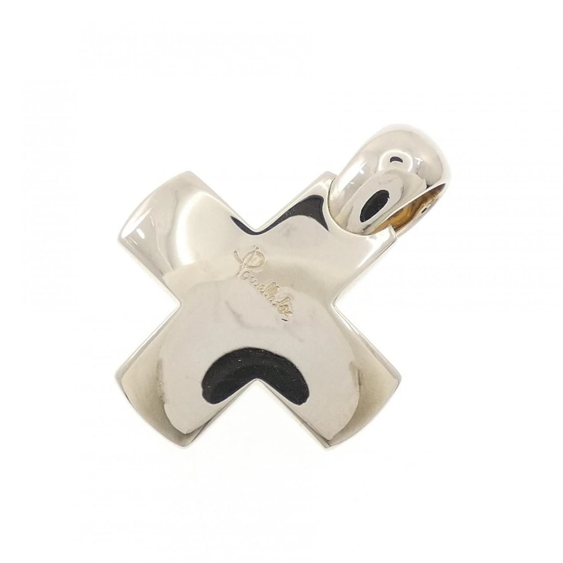 POMELLATO 750WG PENDANT: Pomellato 750WG Pendant Brand: Pomellato Type/Style: Pomellato Pendant/Brooch Material: 750 white gold, Color: white gold Size: Approximate dimensions (height x width): 26.0mm x 19.9mm Accessories: