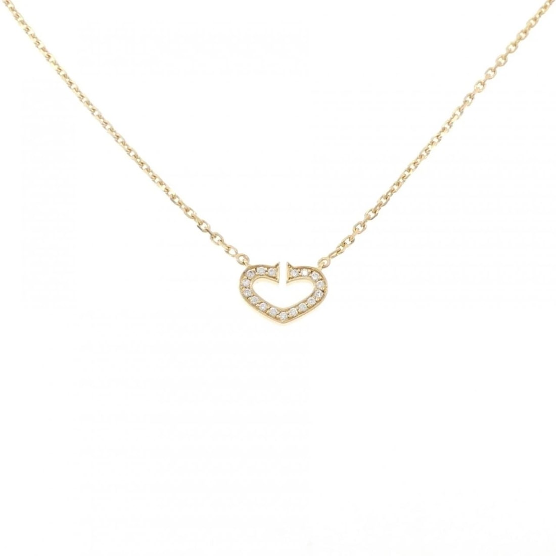CARTIER C HEART NECKLACE: Cartier C Heart Necklace Brand: CARTIER Type/Style: Cartier Necklace Material: 750 yellow gold, Main Stone Natural Color: yellow gold Size: 39cm Pendant length approx. x width approx.: 8.7mmx12.1mm