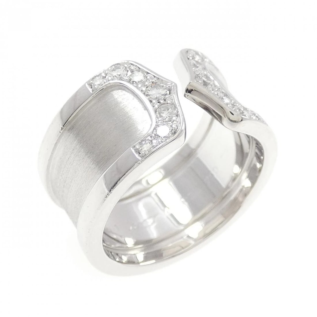CARTIER C2 LARGE RING: Cartier C2 Large Ring Brand: CARTIER Type/Style: Cartier ring Material: 750 white gold, Main Stone Natural Color: white gold Size: US5 1/4(50) Accessories: None Accessories Notice: When pu
