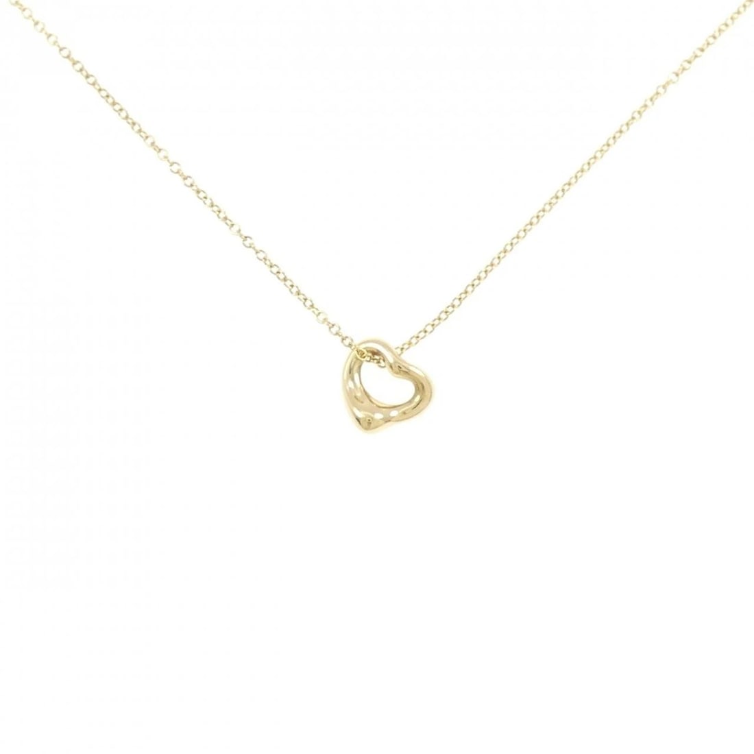TIFFANY & CO. OPEN HEART MINI NECKLACE: TIFFANY & Co. Open Heart Mini Necklace Brand: TIFFANY&Co. Type/Style: TIFFANY&Co. Necklace Material: 750 yellow gold, Color: yellow gold Size: 42cm Pendant length approx. x width approx.: 6.5mmx6.5mm