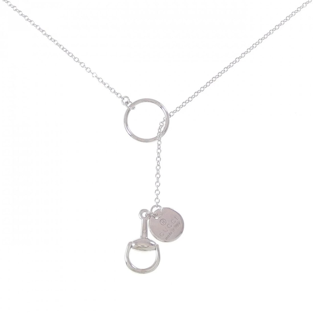 GUCCI HORSEBIT NECKLACE: Gucci Horsebit Necklace Brand: GUCCI Type/Style: Gucci Necklace Material: 750 white gold, Color: white gold Size: -55cm Pendant length approx. x width approx.: 17.8mmx7.9mm Chain maximum width approx.