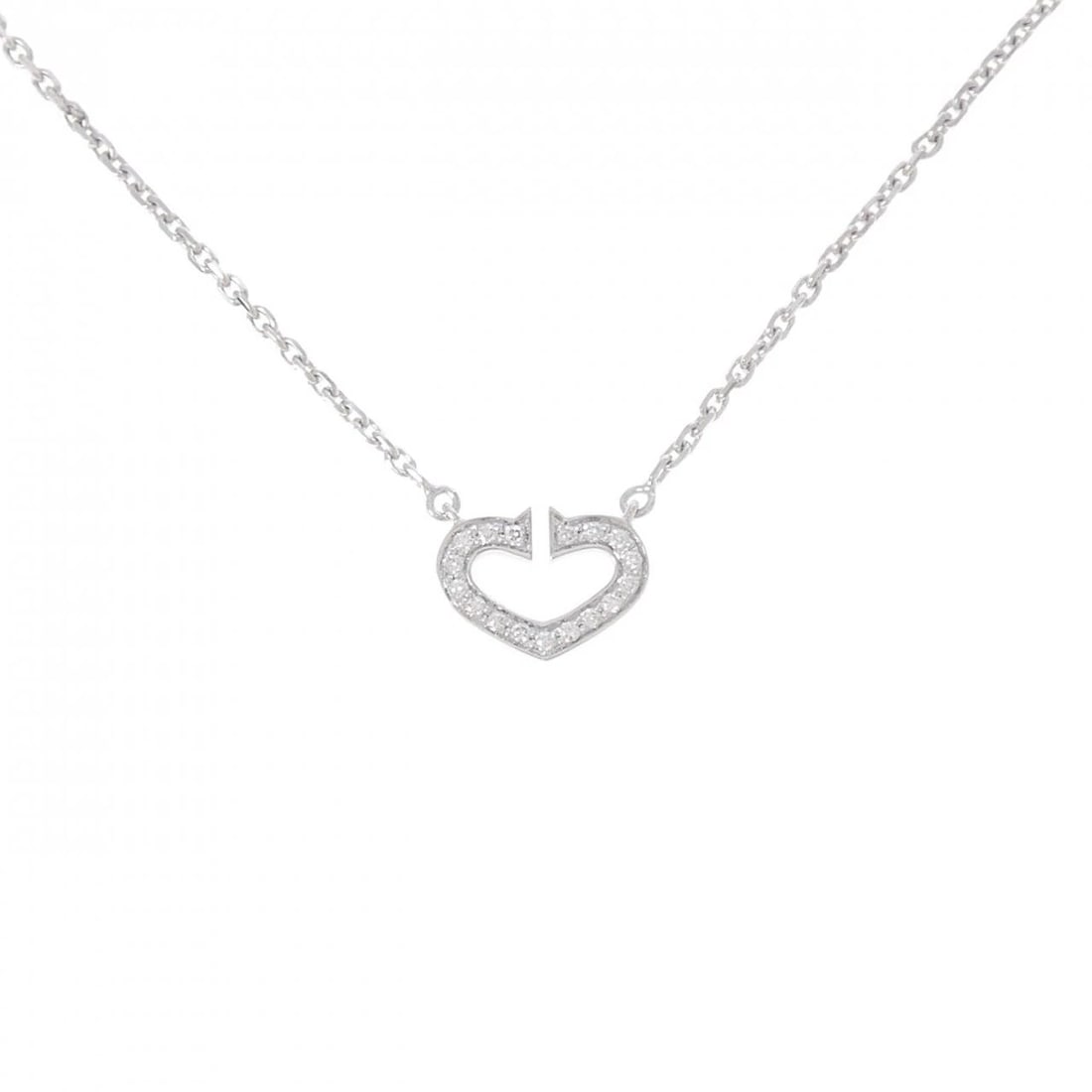CARTIER C HEART NECKLACE: Cartier C Heart Necklace Brand: CARTIER Type/Style: Cartier Necklace Material: 750 white gold, Main Stone Natural Color: white gold Size: 39cm Pendant length approx. x width approx.: 8.9mmx12.2mm