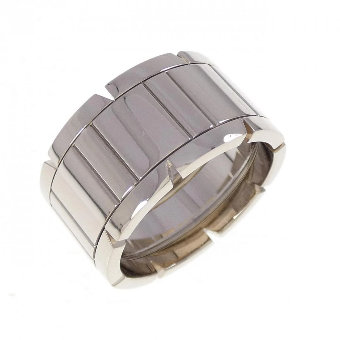 CARTIER TANK FRANCAISE LARGE RING: Cartier Tank Francaise Large Ring Brand: CARTIER Type/Style: Cartier Ring Material: 750 white gold, Color: white gold Size: US10(62) Accessories: None Accessories Notice: When purchasing pre-owned