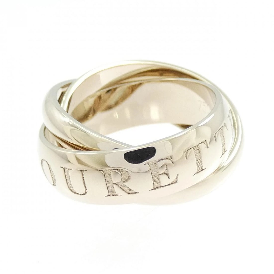 CARTIER TRINITY CHRISTMAS RING: Cartier Trinity Christmas Ring Brand: CARTIER Type/Style: Cartier Ring Material: 750 white gold, Color: white gold Size: US4 1/2(48) Accessories: None Accessories Notice: When purchasing pre-owned