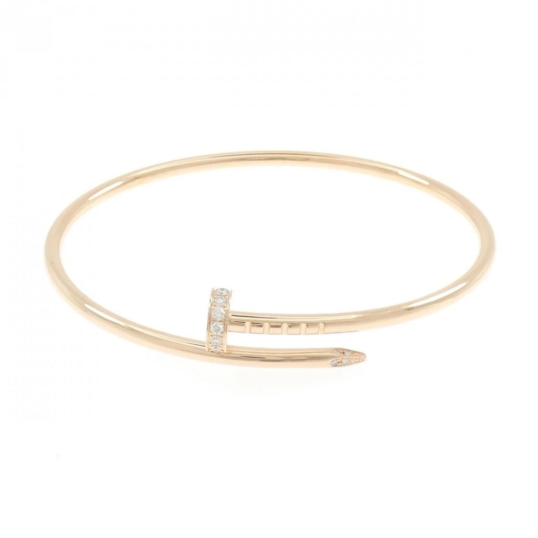 CARTIER JUSTE UN CLOU SMALL BANGLE: Cartier Juste un Clou Small Bangle Brand: CARTIER Type/Style: Cartier Bracelets Material: 750 Pink Gold, Main Stone Natural Color: Pink Gold Size: 16cm Max width approx: 9.9mm Accessories: None