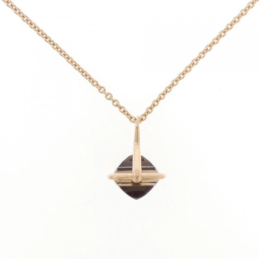 HERMES SMOKY QUARTZ NECKLACE: Hermes Smoky Quartz Necklace Brand: HERMES Type/Style: Hermes Necklace Material: 750 Pink Gold, Color: Pink Gold Size: 40cm Pendant length approx. x width approx.: 20.2mmx14.3mm Chain maximum width