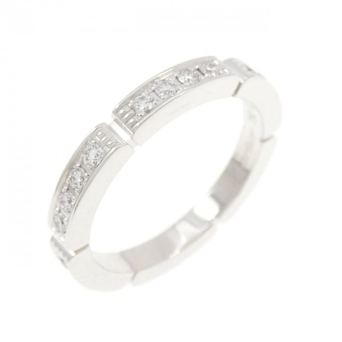 CARTIER MAILLON PANTHERE FULL DIAMOND RING: Cartier Maillon PANTHERE full diamond ring Brand: CARTIER Type/Style: Cartier Ring Material: 750 white gold, Main Stone Natural Color: white gold Size: US5(49) Accessories: None Accessories Notice: